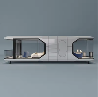 Cymdin Maison miniature moderne personnalisée préfabriquée Capsule spatiale mobile Pliante Hôtel préfabriqué Commercial Pod en acier de type dirigeable Design chinois