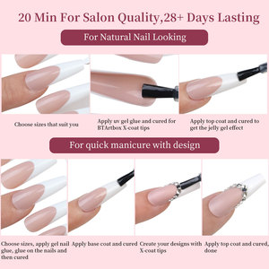 Nouveau Produit : Capsules d'Ongles Artificiels en ABS Français, Forme Amande Courte, 120 Pièces/Paquet, Couverture Complète, Produits pour Ongles - Product Image 5