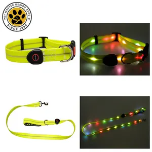 SinSky LED Coleira para cães de estimação com luz luminosa Coleira para carregamento de cães Coleira LED para cães com pisca colorida