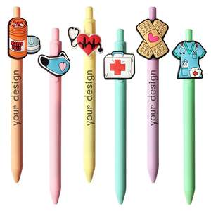 Bolígrafo Retráctil Creativo de PVC con Diseño de Dibujos Animados, Personalizable con Logotipo, Material de Oficina para Estudiantes y Enfermeras - Product Image 1