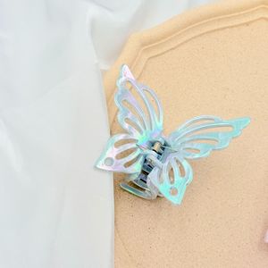 Pince à <span class=keywords><strong>cheveux</strong></span> papillon ajourée ultra féerique en plastique électroplaqué coloré, sensation haut de gamme, grande pince requin - Product Image 1