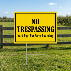 Letrero Reforzado de Prohibido el Paso <span class=keywords><strong>para</strong></span> Límites de Granja, Cartel de Coroplast Resistente, Señalización de Advertencia de Seguridad <span class=keywords><strong>para</strong></span> Exteriores Resistente a la Decoloración - Product Image 1