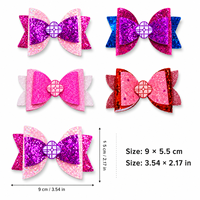 Barrettes à cheveux scintillantes avec nœuds en sequins, style Kpop, nœuds en strass colorés pour filles et femmes, accessoires de fête et de danse