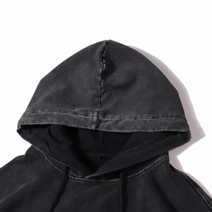 Sweat à capuche épais délavé à l'acide Sweat à capuche éponge français vintage Sweat à capuche éponge français délavé à l'acide surdimensionné - Product Image 1