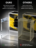 Boîte de présentation en acrylique transparent de 5-8 mm d'épaisseur pour cartes à collectionner, avec impression UV et couvercle magnétique, protection pour cartes à échanger, vente en gros