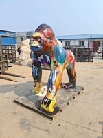 Statue de Gorille en Résine PRF Personnalisée de Haute Qualité, Sculpture Animale de Style Moderne pour Usines, Décorations Extérieures de Gorille Graffiti