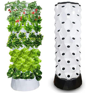 Sistemas de jardinería hidropónica Torre hidropónica de piña grande de 10 capas y 80 agujeros con luces LED a la venta Torre de piña - Product Image 1