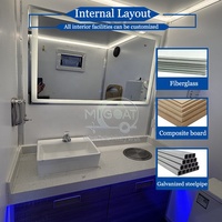 Promotion : Remorque Sanitaire Mobile de Luxe à 4 Cabines, à Double Essieu, avec Éclairage LED et Évier, Idéale pour Événements Extérieurs et Mariages