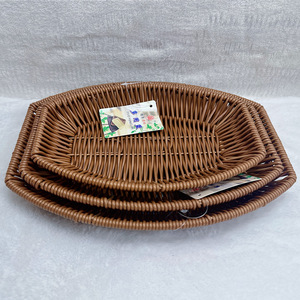 Imitation Rattan Woven Basket Rectangle Eco Friendly Food <b>Container</b> For Snacks Dried Fruit Melon Seeds Storage Baskets - Product Image 1