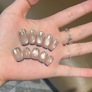 <span class=keywords><strong>Uñas</strong></span> Postizas Magnéticas Acrílicas Hechas a Mano, Elegantes, Color Rosa Degradado, Efecto Ojo de Gato, 10 Piezas, para Uso Diario, con Logotipo Personalizado, Venta al Por Mayor - Product Image 6