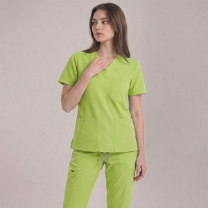 Tenues médicales 75 % polyester 19 % viscose 6 % élasthanne Uniformes de soins de santé Vêtements de travail hospitaliers Logo personnalisé Haute qualité - Product Image 2