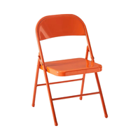 Chaises Pliantes Entièrement Métal Design Moderne, Noires Blanches, en Acier Léger et Portables, pour Écoles et Événements de Jardin Extérieurs