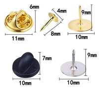 Klip kerah warna-warni Harga Murah garmen kait karet PVC warna-warni Aksesori lencana Pin belakang Pin logam dengan kopling karet