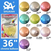 Shuaian Vente en gros de décorations de fête, ballons en latex métalliques chromés de 36 pouces, imprimés, ballons de mariage de la Saint-Valentin, en gros