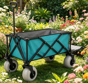 Chariot pliable robuste, chariot de transport pour camping, plage, jardin, capacité 120L, portable, vente directe usine - Product Image 2