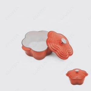 Casserole en fonte émaillée à prix avantageux, forme de fleur, casserole hollandaise avec <span class=keywords><strong>couvercle</strong></span> - Product Image 4