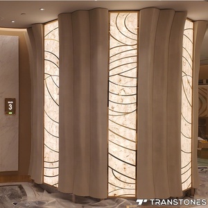 <span class=keywords><strong>Backlit</strong></span> Trắng <span class=keywords><strong>Onyx</strong></span> với tinh thể tự nhiên nhân tạo Alabaster Quartz slab Đá Nhân Tạo Bảng điều khiển cho bàn tiếp tân - Product Image 6