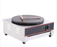 Crêpière électrique professionnelle, machine à faire des crêpes, crêpière à une seule tête avec épandeur en bois