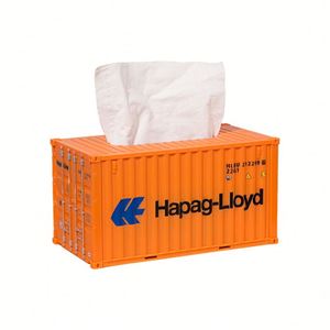 Caja de pañuelos personalizada de lujo para regalo corporativo con diseño creativo de contenedor de envío y logotipo personalizado - Product Image 1