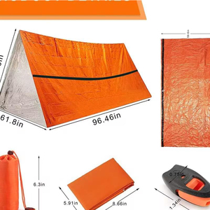 Tente de survie ultralégère pour 2 personnes, tente tubulaire, abri d'urgence étanche, bâche de survie coupe-vent - Product Image 2