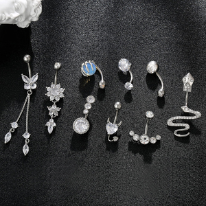 Piercing all'Ombelico in Titanio e Acciaio Inossidabile, Molteplici Stili, Personalizzabili - Product Image 6