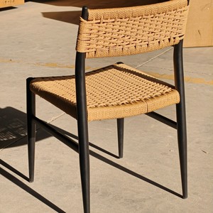Silla de Comedor Estilo <span class=keywords><strong>Wishbone</strong></span> de Diseño Icónico, Asiento de Cordón de Papel Tejido a Mano, Estructura Metálica Resistente, para Cafetería o Restaurante, Proveedor Profesional - Product Image 5