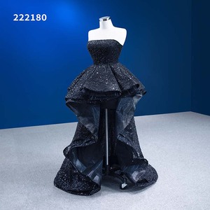 Robe de soirée élégante et décontractée sur mesure RSM222180, robe de mariée noire de luxe pour soirée - Product Image 4