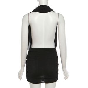Robe pour femme à col en V profond, deux couleurs, mini-robe tressée, dos nu, vêtements de <span class=keywords><strong>boutique</strong></span>, tailles S-L - Product Image 6