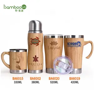 Taza de viaje de bambú, taza de té reutilizable con taza de café de bambú, venta al por mayor, nuevo diseño