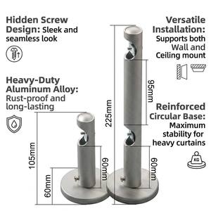 Conjunto de Varão de Cortina de Luxo 1-1/8 polegadas, em Metal Reforçado, com Ponteiras Esféricas para Tratamentos de Janela Personalizados - Product Image 4