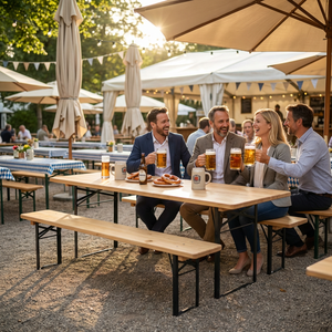 Conjunto de Mesa y Banco Plegables de Madera Modernos, Ligeros y Duraderos para Eventos al Aire Libre, Cervecerías y Servicios de Catering - Product Image 5
