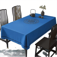 Nappe carrée imprimée florale bleu marine 2025 Style moderne infroissable Durable imperméable à l'eau écologique papier matériel usine