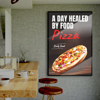 Boîte à lumière en aluminium rétroéclairée par LED, cadre d'affichage LED, panneau de menu pour la promotion des boissons, des burgers, des pizzas, des restaurants