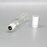Bouteilles en verre de luxe Rollon d'huile essentielle d'améthyste de quartz rose de jade de cristal de 10ml avec couvercles en aluminium