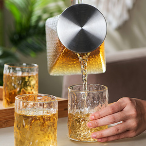 Pichet en verre en forme de Triangle avec couvercle, pichet d'eau à thé glacé, pichet d'eau chaude et froide, café, lait et jus, boisson, charpe - Product Image 3