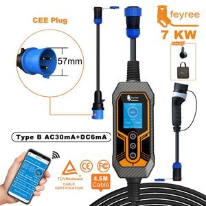 Chargeur de véhicule électrique portable réglable 7 kW avec contrôle par application/Wi-Fi, prise remplaçable, multifonction intelligent, compatibilité mondiale - Product Image 2
