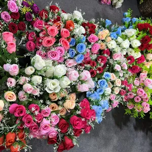 F080 MSH Hot Wedding Hand Bouquet composizione floreale simulazione decorazione floreale rose artificiali all'ingrosso
