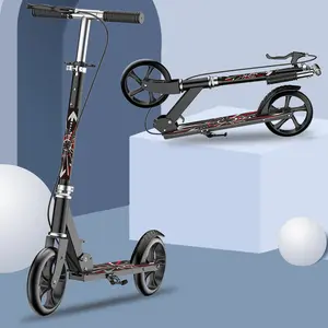 Big Wheel Người Lớn Đá Chân Scooter Với Phanh Tay 2 Bánh Xe Lớn Người Lớn Chân Scooter Gấp Scooter