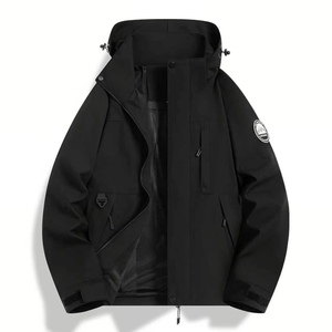 Veste de sport surdimensionnée imperméable à fermeture éclair résistante aux rayures coupe-vent légère à coque souple tendance 2025 pour hommes - Product Image 4
