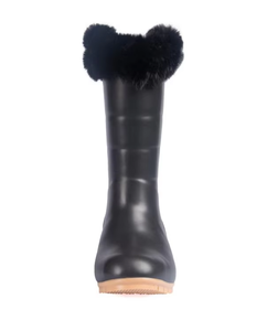<span class=keywords><strong>Bottes</strong></span> de pluie d'hiver en <span class=keywords><strong>caoutchouc</strong></span> noir à semelle antidérapante pour dames - Product Image 3