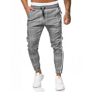 กางเกงจ็อกเกอร์ผู้ชายผ้าฝ้าย100% ลำลองเอวยางยืดลายตรงเอวซักได้น้ำหนักเบา - Product Image 1