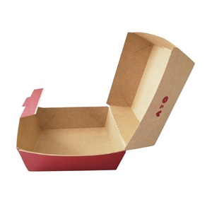 Embalaje de hamburguesas, contenedor de alimentos, tapa con bisagras, caja de papel de hamburguesa marrón, logotipo personalizado impreso, caja de papel de hamburguesa marrón Kraft Clamshell - Product Image 6