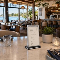 Support de menu de table avec 6 pochettes, présentoir vertical de table avec base pour photos et restaurants