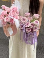 Aierflorist - Cajas de Embalaje de Papel para Flores del Día de San Valentín, Diseño Moderno y Lujoso con Relieve, Caja Impermeable para Agua