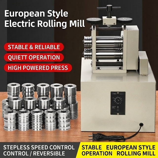 Strong OStrich Electric Rolling Mill Stainless Steel Bangle Shaping Machine Gold Silver Bracelet Pressing Half-Round Tools