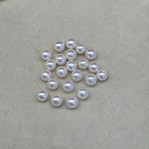 Perles d'Akoya d'eau de mer naturelles de 5-6 mm, miroir lumineux, blanc impeccable, Zhuji, perles nues en vrac, vente en gros - Product Image 1