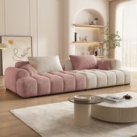 Ensemble de canapé d'angle moderne de luxe en velours capitonné, design modulaire, dossier à oreiller, revêtement en tissu durable, utilisation en appartement