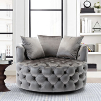 Ensemble de 2 fauteuils Chesterfield en velours, fauteuils de salon surdimensionnés, fauteuils rembourrés pour salon, vente en gros