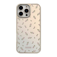 Coque de téléphone en TPU électroplaqué motif fleur rose pour iPhone 16 15 Pro Max 13 15 Mirror Plus, accessoires de protection doux pour téléphone portable
