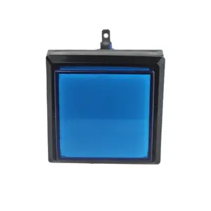 Commutateur de machine de jeu 51*51mm avec lumière Accessoires de jeu Bouton poussoir carré bleu Vente en gros avec support Microlight